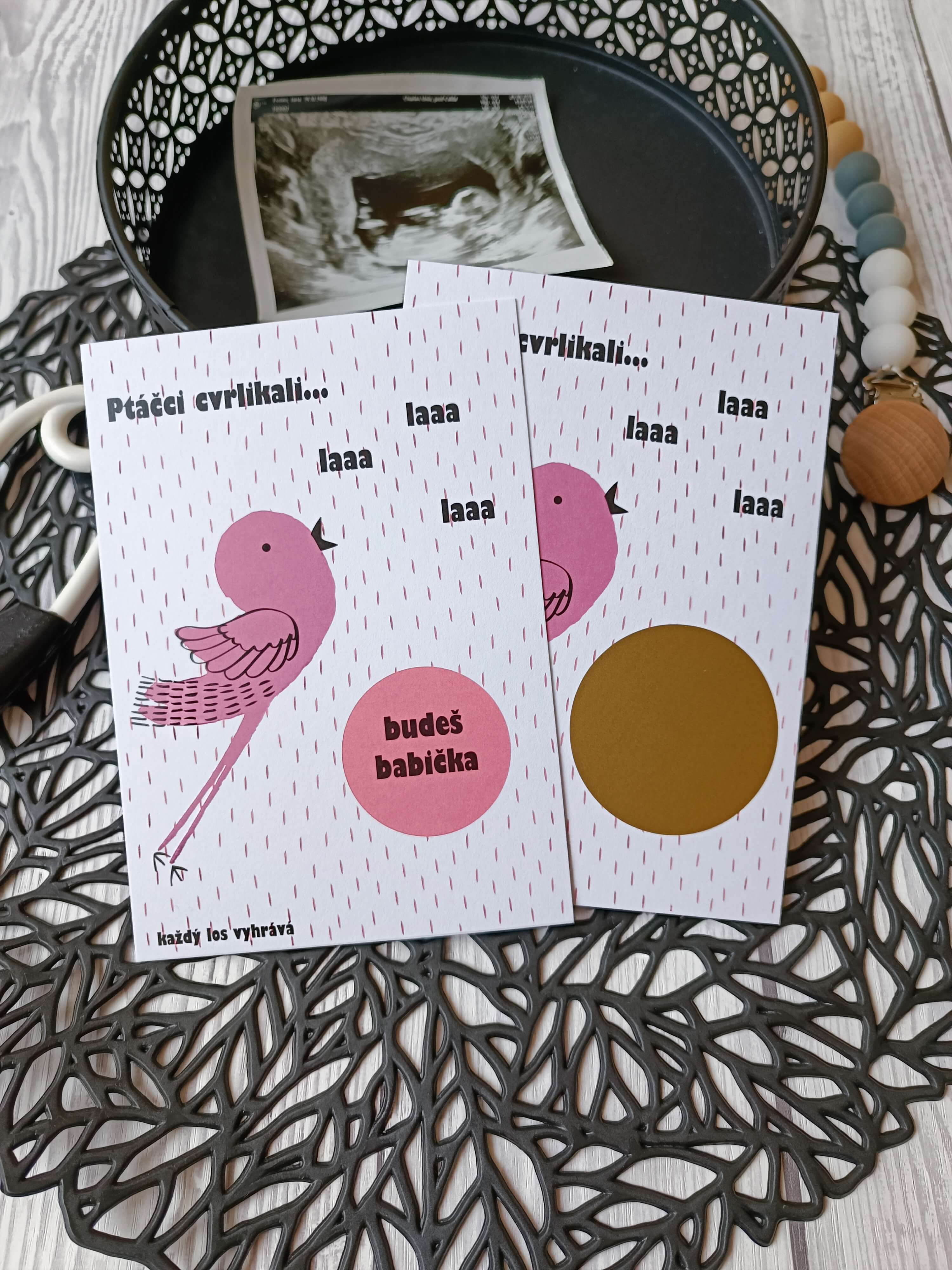 Stírací los Ptáčci cvrlikali - Budeš babička