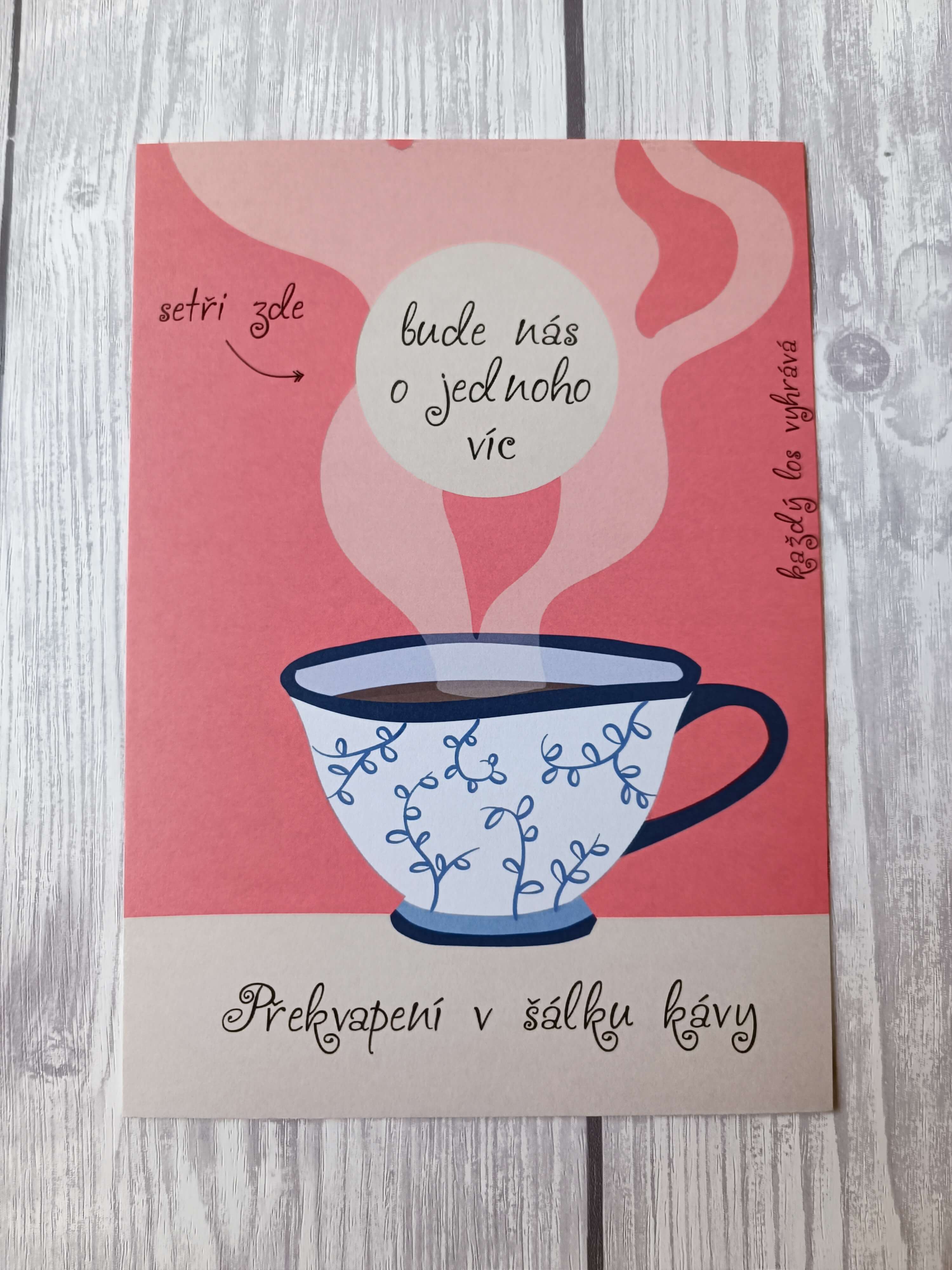 Stírací los Překvapení v šálku kávy - Bude nás o jednoho víc