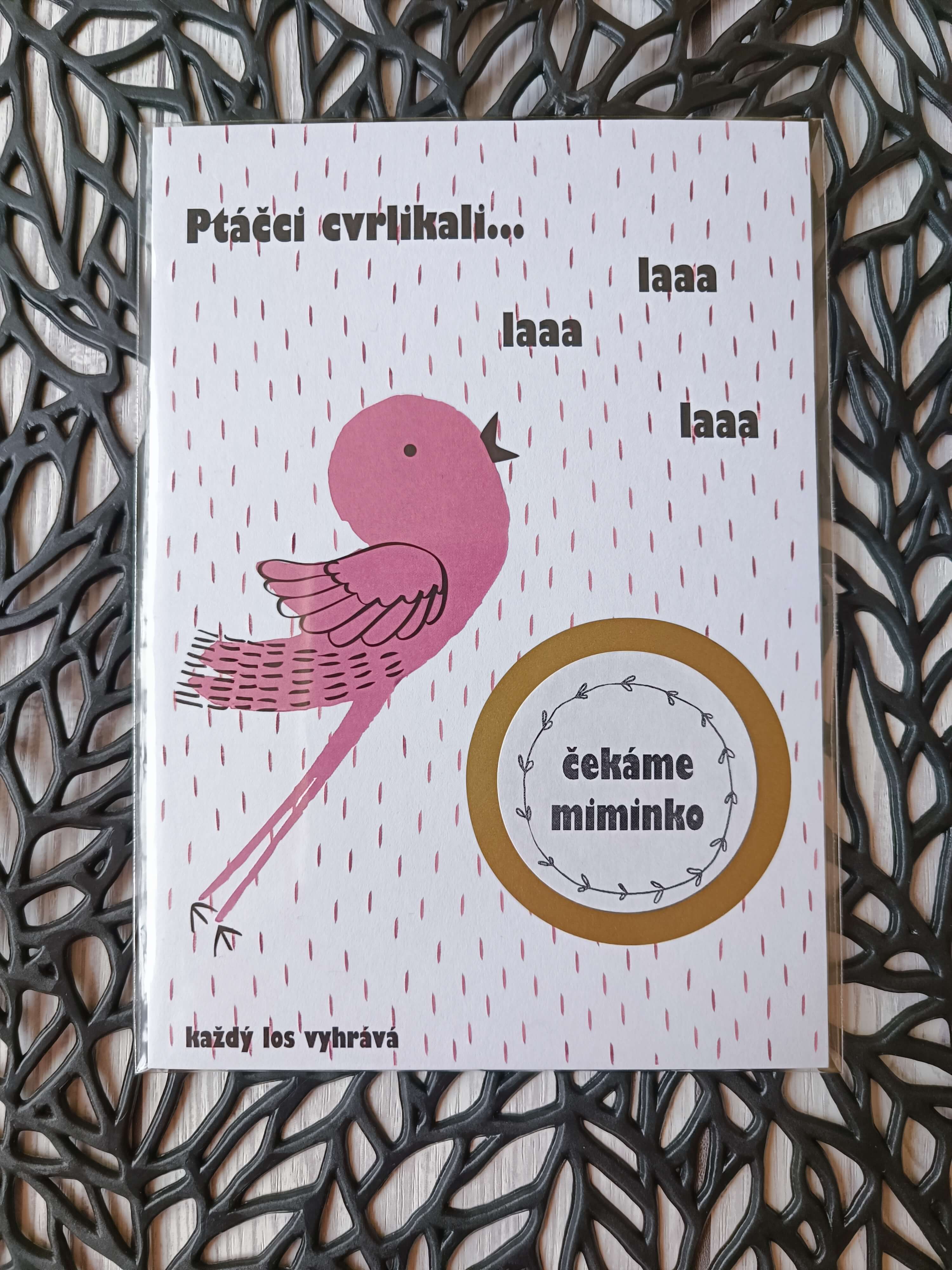 Stírací los Ptáčci cvrlikali - Budeš teta